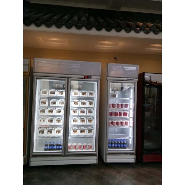 Quality 500L Glass Door Supermarket Upright Display Freezer for sale