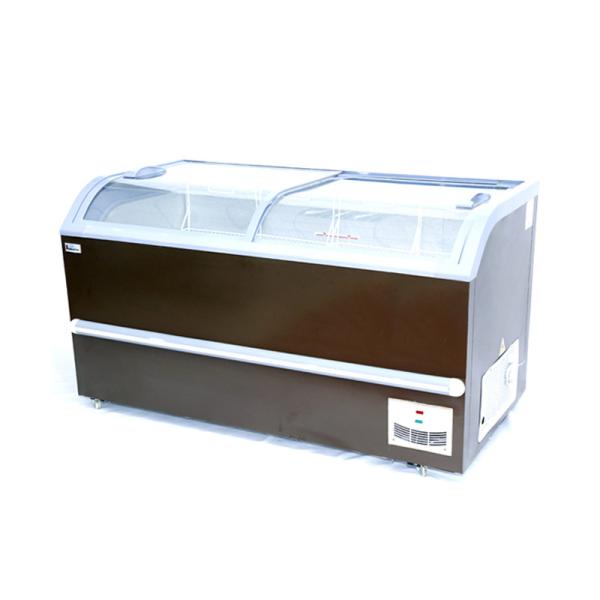 Quality Curved Glass Island Seafood Meat Display Freezer for sale