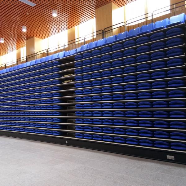 Quality Modern Retractable Bleacher Seating , Telescopic Seating System For School for sale