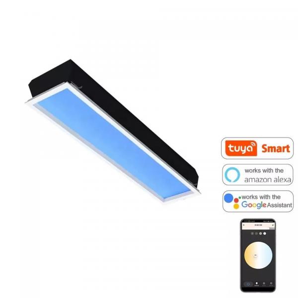 Quality Surface Mounted LED Skylight Panel Ceiling 120x30 110V CCT Blue Sky Color for sale