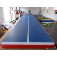 China Soft Air Track Tumbling Mat , Gymnastics Landing Mats Blue Top Red Bottom factory