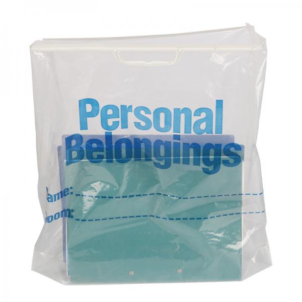 Quality 55cm*40cm Handle Plastic LDPE Patient Belonging Bags White Color for sale