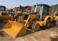 China Yellow Used Cat 420f Backhoe Loader / Skid Steer Loader High Working Ability factory