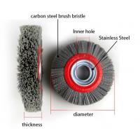 Quality 150mm OD Stainless Steel Cylinder Wire Industrial Roller Brushes 150x32mm for sale