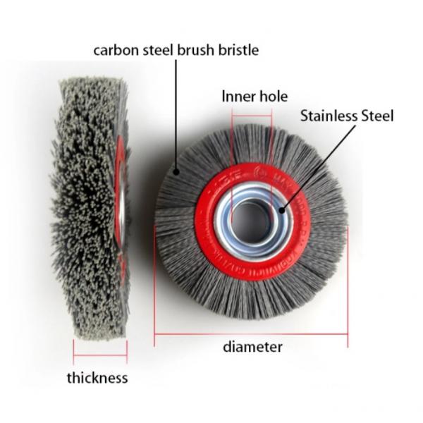 Quality 150mm OD Stainless Steel Cylinder Wire Industrial Roller Brushes 150x32mm for sale