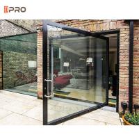 China Black 6A 12A Space Aluminum Internal Glass Pivot Doors For Office factory