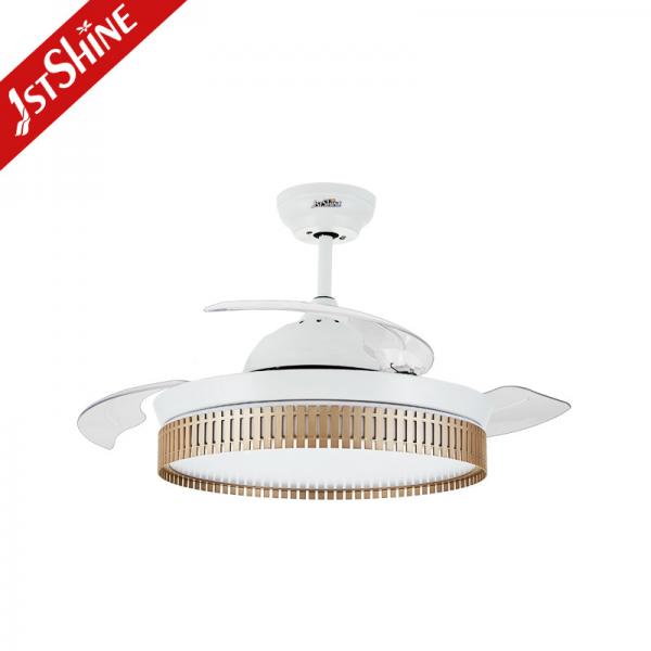 Quality 5 Speed Modern Retractable Ceiling Fan With 3 color LED Light for sale