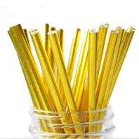 China Food Grade Gold Blocking Coloured Paper Straws , Decorative Drinking Straws Pass FDA factory