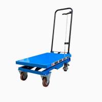 China Hydraulic Mobile 800Kg Payload Capacity Platform 1010mm * 520mm Manual Scissor Lifter Tables Max Height 1410mm factory
