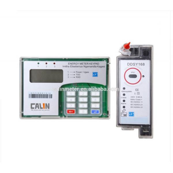 Quality Portugal Class 1 Din Rail KWH Meter STS Keypad Single Phase Prepaid Electricity With CIU for sale