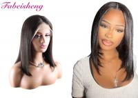 Buy cheap Natural Black Bob Wigs with Pre-Plucked Hairline Bleached Knots Straight Frontal from wholesalers