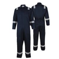 China Lightweight Hi Vis Fire Retardant Coveralls Cotton Navy Blue Anti Safety Uniform Welder Fire Resistant Apparel factory