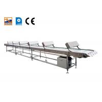 China Stainless steel column cooling conveyor belt with cooling fan factory