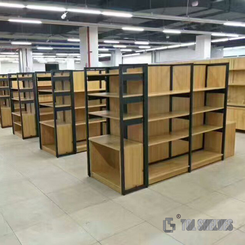 Quality Lozier Wooden Gondola Shelving For Sale Morden Style Combinated Freely for sale