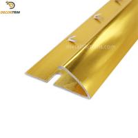 Quality Curved Carpet Transition Strip Trim 9mm Height High Gloss Gold Color OEM for sale