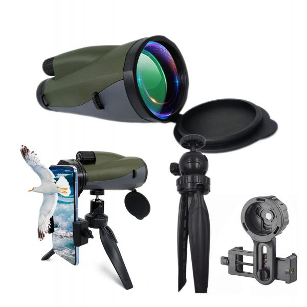 Quality 12x60 Monoscope Monocular Telescope Mobile Phone Telescope With Adapter Tripod Hand Strap for sale