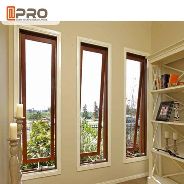 Quality French Vertical Aluminium Double Glazed Awning Windows With Powder Coating for sale