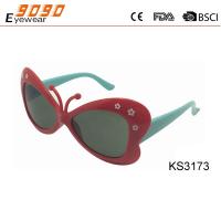 China Girl's  plastic  sunglasses, lovely  Butterfly  frame,non-toxic safe factory