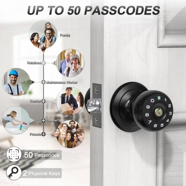Quality Office Deadbolt Code Interior Door Smart Lock Automatic Button Switch Silent for sale