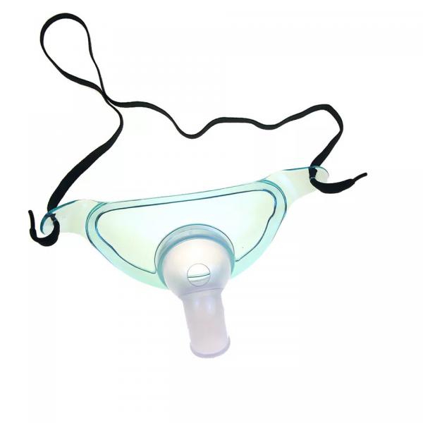 Quality Disposable PVC Transparent Green Medical Oxygen Mask Hospital Tracheostomy Mask for sale