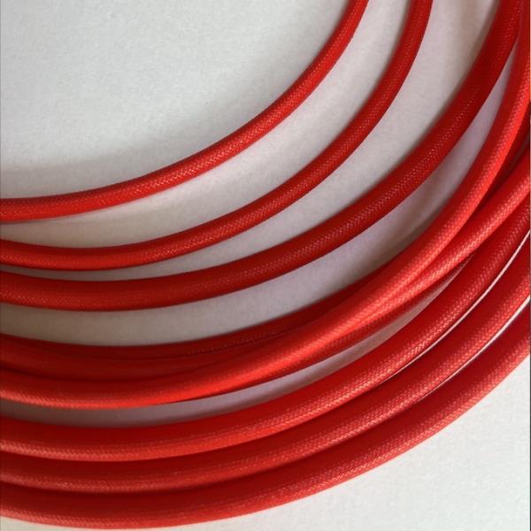 Quality Red Silicone Rubber Coated Fiberglass Sleeving 3.5mm 12mm for sale