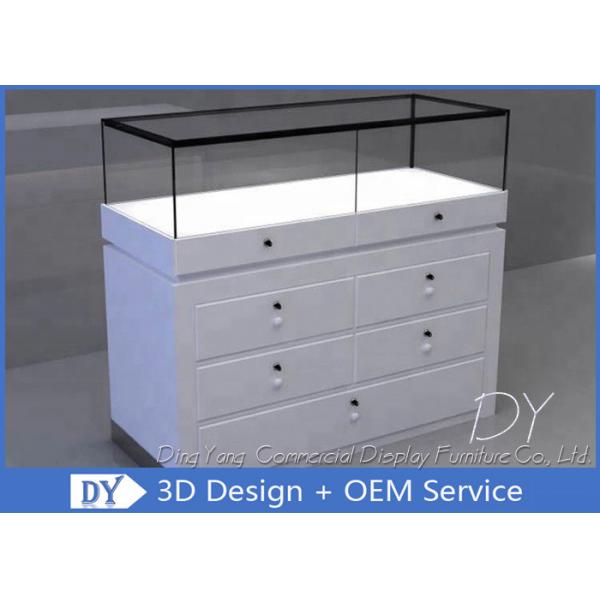 Quality Standard Custom Glass Display Cases With Base Plinth / Drawers for sale