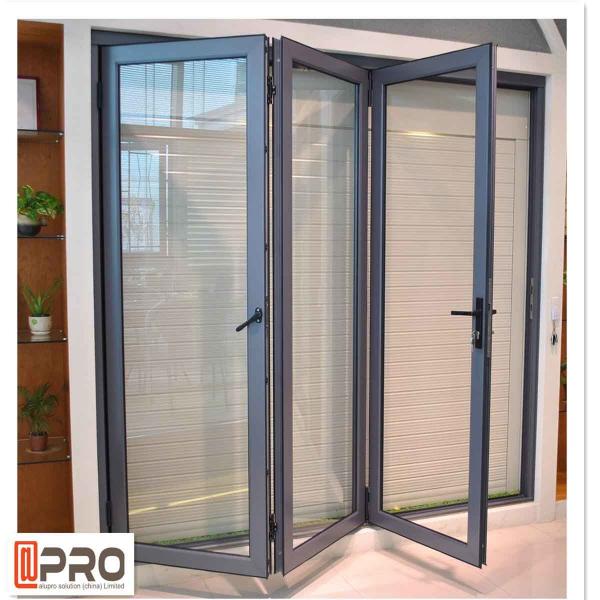 Quality Powder Coated Aluminium Bifold Doors Anti Aging Folding Panel Doors GLASS FOLDING DOOR HARDWARE FOLDING DOOR for sale