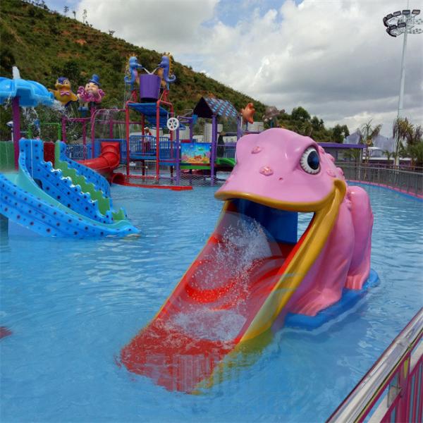 Quality Kids Mini Pool Slide Whale Frog Shaped Fibreglass Swimming Pool Slide for sale