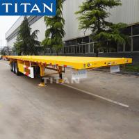 China TITAN tri axle shipping container commercial flatbed trailer for sale factory