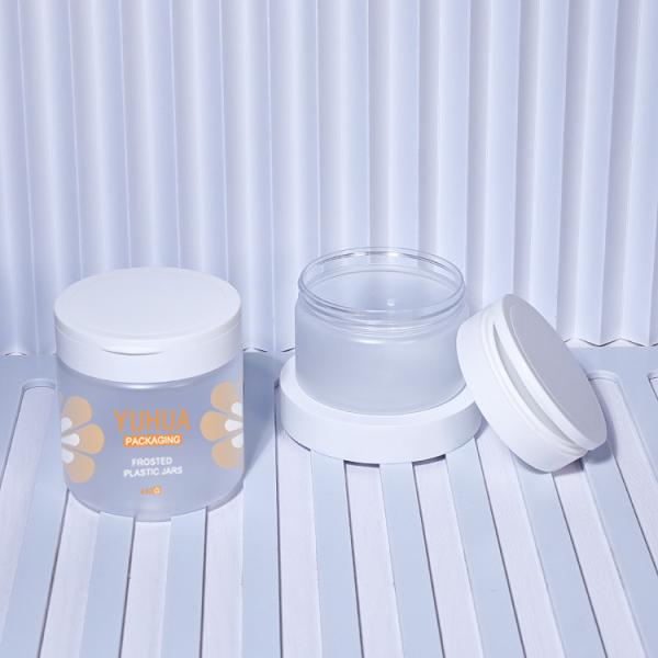 Quality Recycled PET Plastic Packaging Jars 480g Cosmetic Skincare Packaging for sale