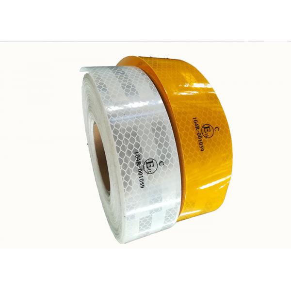 Quality Custom  Ece 104  Reflective Tape For Vehicles Printed White Yellow  0.05*45.72m for sale
