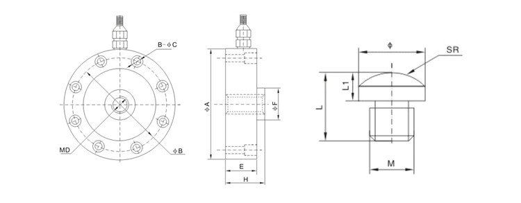 GSS406 Industrial weighing donut 1 ton 100 ton load cell sensor