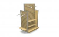 China 4 sided Environmental friendly Wood and MDF clothes Display Stands unit aluminum channel factory