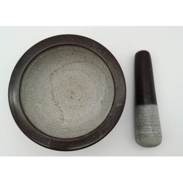 Quality Black Stone Mortar And Pestle , Garlic Grinder Stone Environment Friendly for sale