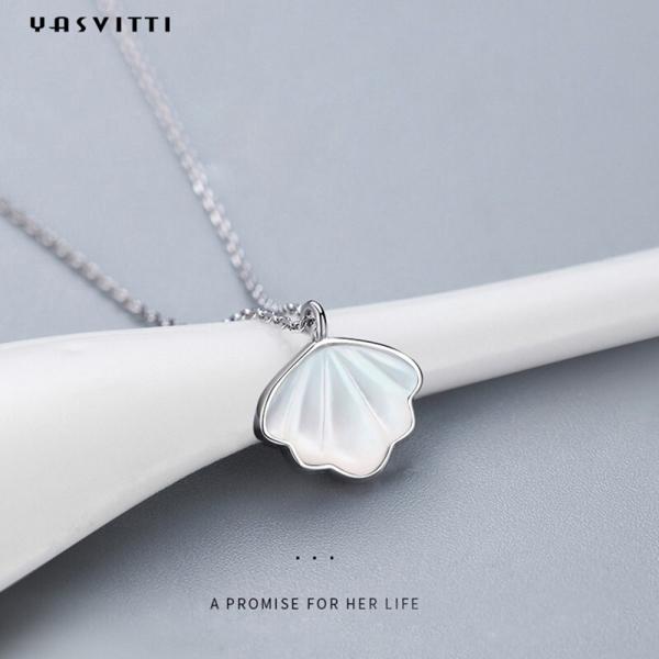 Quality Pearl Shell Natural Clavicle Chain Necklace 925 Sterling Silver Necklace​ for sale