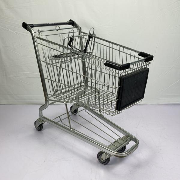 Quality American Style Metal Grocery Shopping Trolley 110Kgs Loading Capacity With Logo for sale