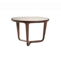 china Black Contemporary Small Round Wood Coffee Table Tempered Glass Top