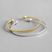 China Lanciashow 925 Sterling Silver Cuff Bangle Bracelet Gold Plated Jewelry For Women factory