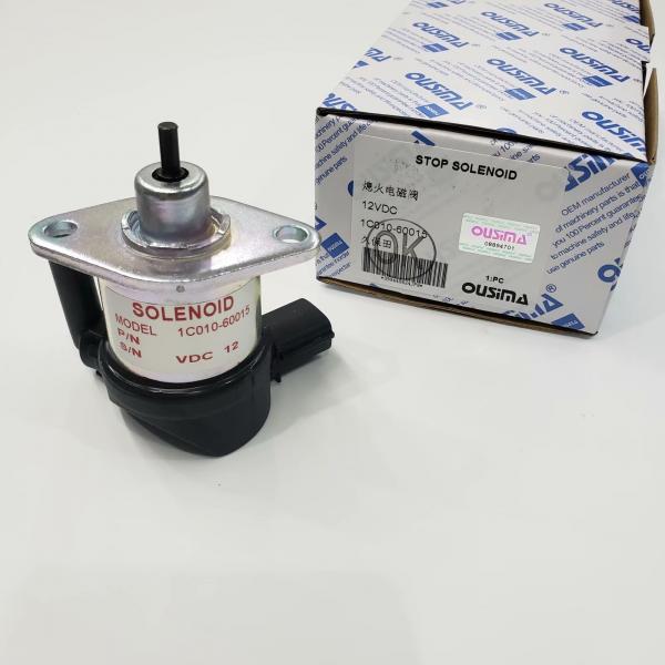 Quality OUSIMA Fuel Stop Solenoid 1C010-60015 1C01060015 12VDC For KUBOTA Engine Parts for sale
