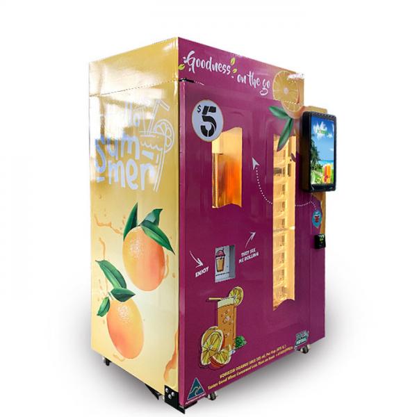 Quality Shopping Mall Commercial Orange Juice Vending Machine Coins And Notes Acceptors for sale