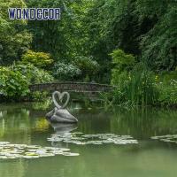 Quality Forest Decoration Metal Water Fountain Sculpture Life Size Swan for sale