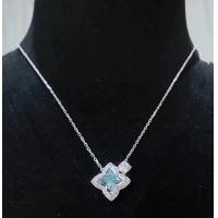 China Lily Cut Lab Grown Diamond Pendants Blue Four Leaf Clover Diamond Pendant 1.17ct factory
