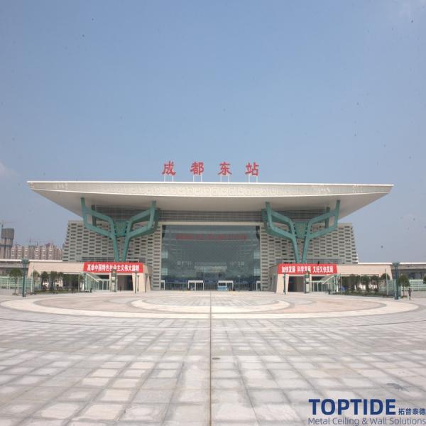 Quality Windproof Aluminium Eaves Linear Strip Ceiling White PVDF Exterior Suspending Metal Ceiling for sale