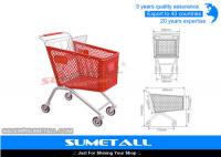 China Classic 125L Plastic Shopping Cart With Wheels , Grocery Store Shopping Carts factory