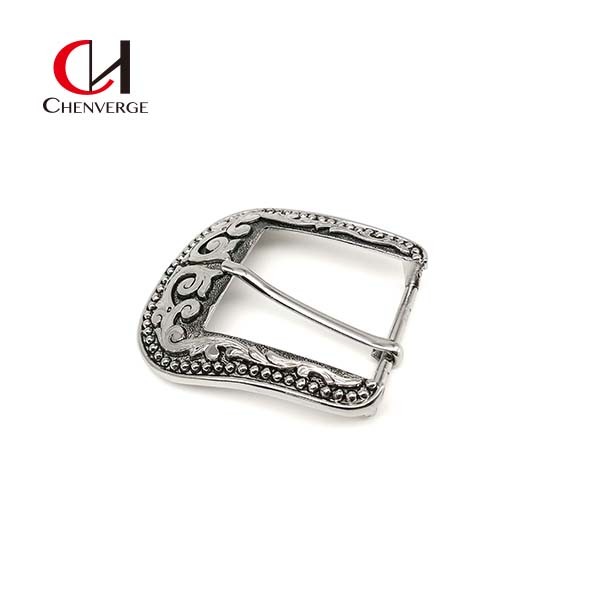 Quality Flowers Bead Silver Belt Buckles Zinc Alloy Size 38mm For Bags for sale