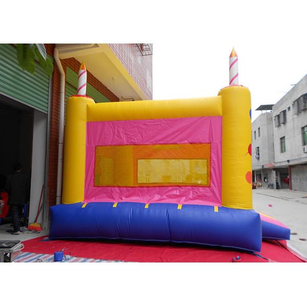 Quality Indoor / Outdoor Inflatable Castles , Happy Birthday Cake Inflatable House For for sale