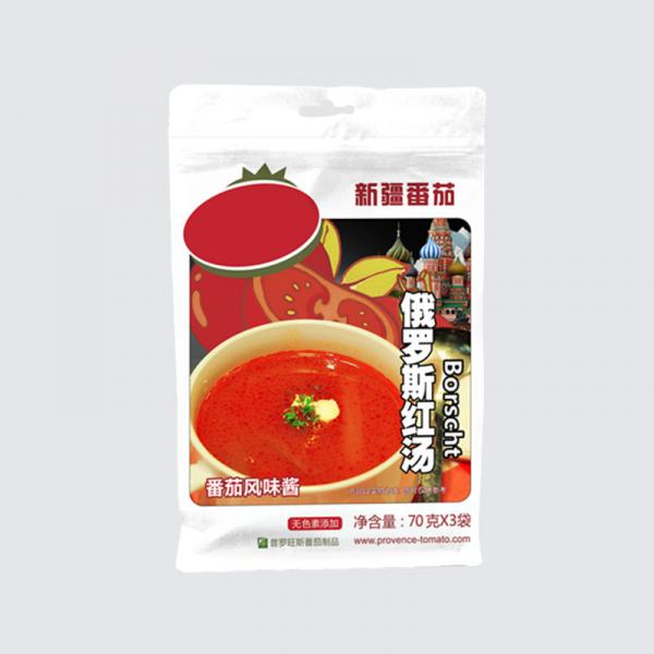 Quality 70g Bag Concentrated Tomato Puree For Russian Red Soup / Pasta / Hot Pot for sale