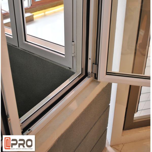 Quality French Vertical Aluminium Double Glazed Awning Windows With Powder Coating for sale