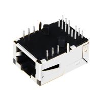 China G10-1GHN-056 1 Port Tab Up 10G Base-T Low Profile Rj45 Connector Shielded With EMI Finger for sale