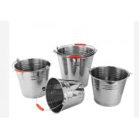China Round Stainless Steel Bucket 20 Litre 0.35mm Metal Wine Bucket for sale
